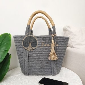 Sac en paille gris